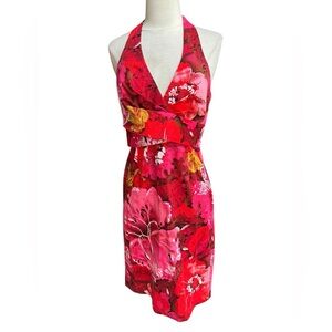 Donna‎ Ricco Hawaiian Halter Tie Cotton Blend Dress